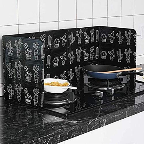 LSGGTIM Anti Splatter Shield, 84cmx32cm Herd Spritzschutz Faltbarer Spritzplatte Küche Aluminiumfolie Schallwand Ölspritzschutz Küchenwandschutz Pfannen Wandschutz Antihaft Öl Schallwand,84cmx32cm