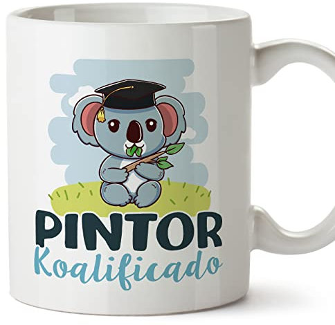 MUGFFINS Tazas para PINTOR hombre - En Español - Koalificado/koalificada - 11 oz / 330 ml - Regalo original y divertido