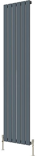 Radbliss Vertical Flat Panel Design Radiator 1800x408mm Anthracite Matt Grey Single Tall RAD Central Heating