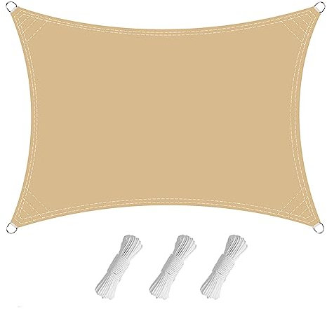 Sonnentuch Schattensegel, 3×3.5 M Sonnenschutz Set Viele Größe und Farben, Segeltuch Pergola, Wetterschutz Wasserabweisend UV-Schutz, 420D Oxford-Stoff Sonnensegel wasserdicht für Terrasse, Garten