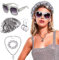 LaVenty Disco Outfit Damen Discokugel Ohrringe Pailletten Hut Disco Accessoires Damen