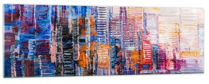 Panorama Bilder auf Glas 160x50cm Glasbild Stadt Die Architektur Wolkenkratzer Groß XXL Wanddeko Schlafzimmer Küche Wandbilder Dekoration Wohnzimmer Modern Wand Kunstdruck Art GAB160x50-5444