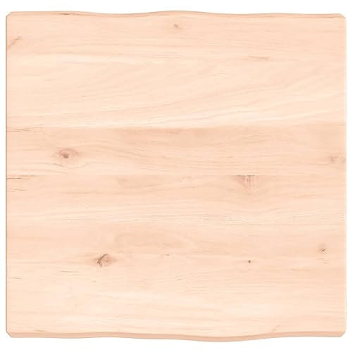 INLIFE Tischplatte 40x40x4 cm Massivholz Eiche Unbehandelt Baumkante,3,65 KG,363861