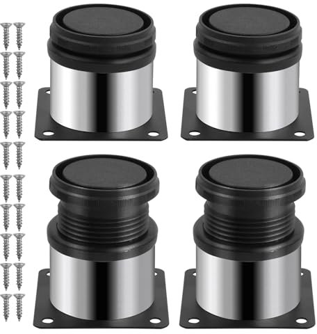 Anseom 4 Pièces Pieds de Meubles, 50 x 50 mm Pied de Table Acier Inoxydable avec des Vis Acier Inoxydable Pieds de Meuble Métal pour Meubles/Table/Chaise/Bureau/Cuisine/Armoire/Canapé