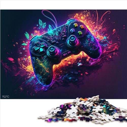 YOITS Puzzle für Erwachsene, Gaming, Neon-Kunst, 1000 Teile, Holzpuzzle für Erwachsene ab 12 Jahren, Spiel für Jungen und Mädchen, Größe (50x75 cm)