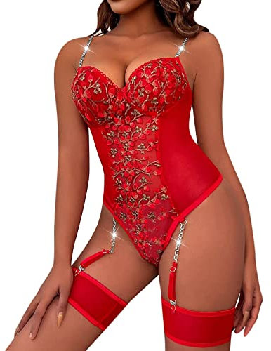 SKTIISN sexy Dessous Damen overknees Moulin Rouge Kleid Strapsen Dessous Set Bustier Damen gepolstert Damen Slips Dessous sexy Set sexy Oberteil Damen Dessous Damen sexy unterwäsche rückenschmerzen