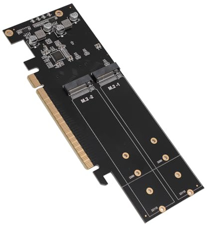 Quad M.2 NVMe to PCIe 4.0 X16 Adapter, 4 Port 4 X 32Gbps M Key SSD Soft RAID Card, High Speed with Individual LED Indicator for Desktop Computer PC
