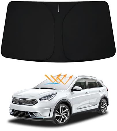 D-Lumina Winshield - Parasol para Kia NIRO 2017 2018 2019 2020 2021 2022 2023 2024, protector solar frontal plegable que bloquea los rayos UV, parasol para ventana, accesorio interior