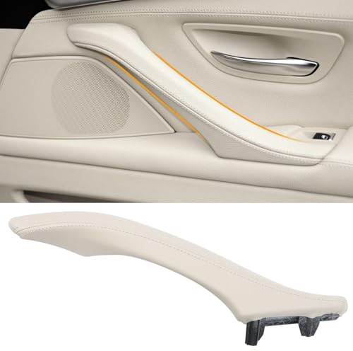 TTCR-II Türgriff Kompatibel mit BMW 5er F10/F11 Türgriff Innen Rechts Leder | Innentürgriff,Türgriffblende,Griff Innen Abdeckung,Griff Innentür für 5er F10 F11:520 523 525 528 530 535(2010-2016)-Reisweiß
