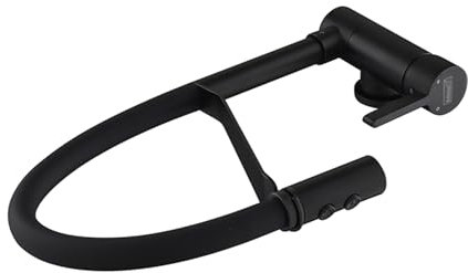 XJTNLB Robinet Cuisine Rabattable Sous Fenetre avec Douchette Noir, Mitigeur Monocommande Evier Rotation Robinetterie Cuisine Pliable avec 2 Jets