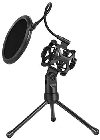 JEWEDECO Professional Tripod Microphone Stand Filter Desktop Stand for Music Making Singing Broadcasting for Livestreaming