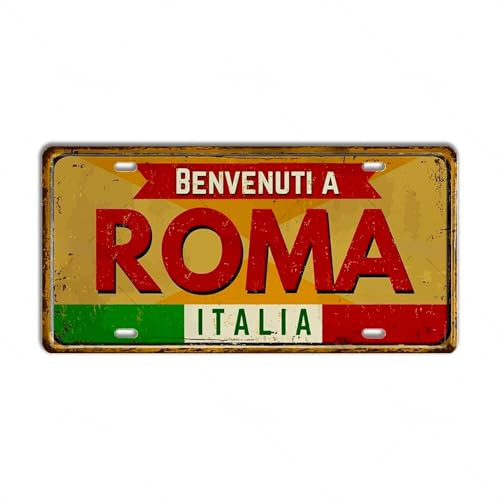 Italien Kennzeichen Metalldruck • Italienische Stadt Gemeinde Provinz Blechschild (Roma)