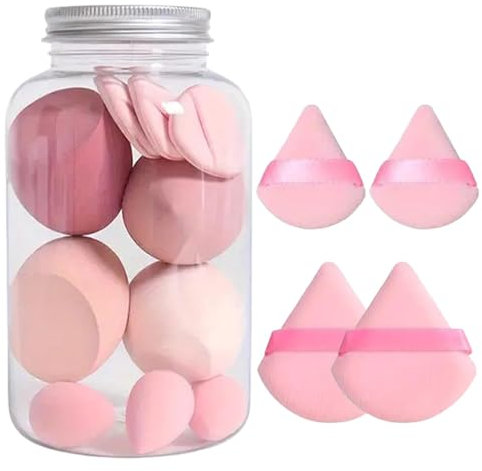 Lot De 14 Éponges De Maquillage, Beauty Blender Bouffées De Maquillage Triangle Outil De Houpette Maquillage Pour Les Cosmétiques Liquides/Poudre/Crème