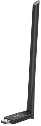 BrosTrend AX900 Clé WiFi 6 Puissante, Cle WiFi USB pour PC Double Bande 5GHz 600Mbps + 2.4G 286Mbps, Antenne Wi-Fi PC à Gain Élevé 6dBi, Clef sans Fil Dongle Adaptateur Compatible avec Windows 11/10/7