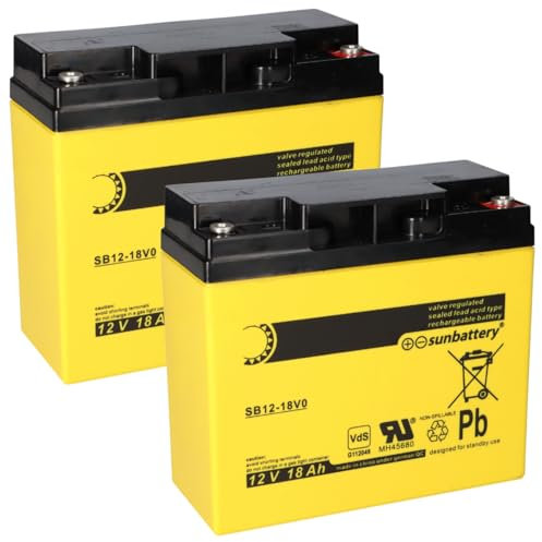 Ersatzakku für Brandmeldezentrale ABB BZK8 BZK20 2 x AGM Batterie 12V 18Ah mit VDs