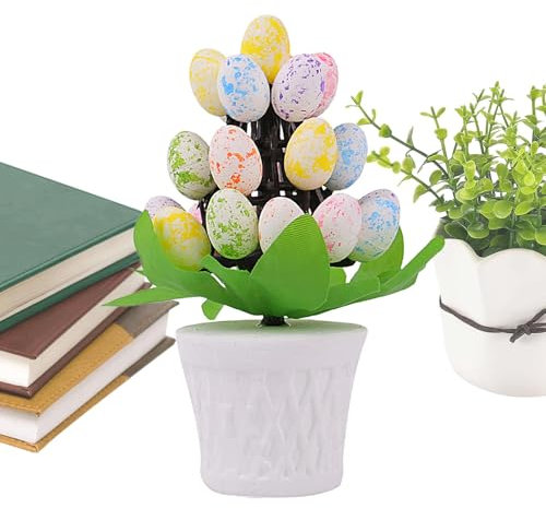 Ostereier Baum Festliche Tischdeko Eiertopf Deko für Zuhause Lebendige Künstliche Bäume mit Blumendesign Regale Ostern