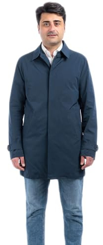 VEQUÈ Trench Sartoriale Uomo Primaverile Cappotto Impermeabile Soprabito Estivo Leggero Elegante Cappottino Lungo Colletto Classico Stile Casual