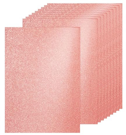 PATIKIL 60 Blatt Roségold Glitzer Karton 21x29,7 cm A4 250 g/m² | Glitzerpapier Karton Hochglanz Scrapbook, Glitzerpapier Großes Schimmern, Für Basteln Scrapbook DIY Kunst Hochzeit Party