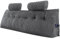 VEVOR Headboard Pillow, King Size Wedge Headboard Pillow with 2 Side Pockets and 2 Headrests, Bed Wedge Pillow with Washable Flannel Cloth, for Reading, Gaming, Resting, Working in Bed, Grey