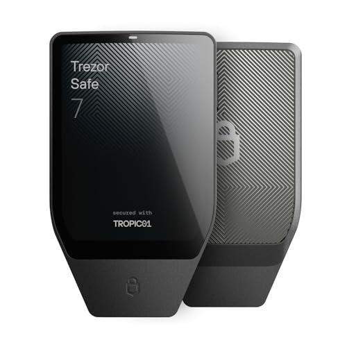 Trezor Safe 7 - Crypto Hardware Wallet with Bluetooth, Color Touchscreen, Transparent Secure Element, Quantum-Ready (Charcoal Black)