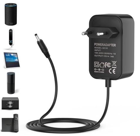 GALECHE 21W Netzteil Ladegerät kompatibel mit Alexa Echo 1st, 2nd Gen | Echo Show (1st Generation), Echo Plus (1st Generation), Fire TV (2nd Generation), Echo Look, Link, 1,7M Netzkabel