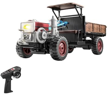 MechEdu Ferngesteuertes Traktor Für Erwachsene, 2,4 GHz 4WD Vollproportionaler Realistischer RC-Traktor Mit LED-Beleuchtung, Simulierten Geräuschen Und Abgasnebel-Effekten (RTR)