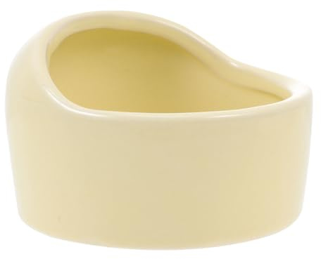 Kichvoe Gamelle pour Hamster en Céramique Jaune Anti-Renversement, Bol pour Petits Animaux Résistant et Multifonction, Accessoire D’Alimentation pour Nourriture Sèche et Eau, Facile