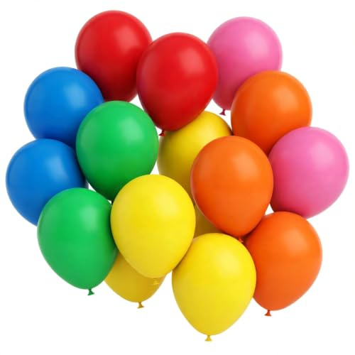 Luftballons Geburtstag [50 Stück] Bunt • SGS EN71 GEPRÜFT • Helium geeignet• Helium ballons & Nachhaltig • 100% Naturlatex • plastikfrei • 6 Farben • Premium Helium & matte Luftballons Bunt