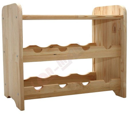 MODO24 Flaschenregal, Weinregal Holz für 8 Flaschen, Weinschrank, Weinständer, Getränkeregal, Weinflaschenhalter, Flaschen Organizer, Weinschrank, Abmessungen 38x43x25 cm, Farben: Naturholz