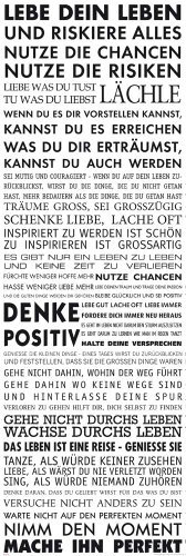 empireposter Motivational - Lebe Dein Leben Motivations Tür Poster Plakat Druck - Grösse 53x158 cm