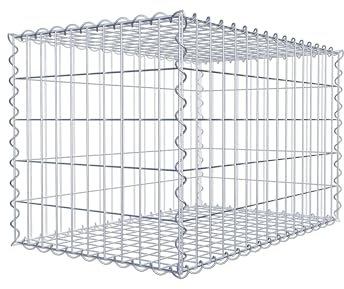 GABIONA Gabion 80 x 100 x 50 cm - Panier de gabion galvanisé avec mailles de 5 x 10 cm - Panier métallique résistant aux intempéries pour le jardin