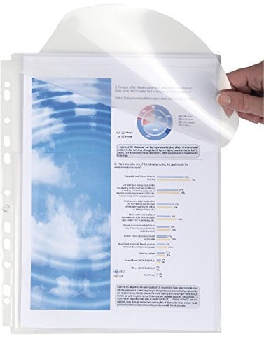 Exacompta 5502E 50er Pack Premium PP-Kunststoff Prospekthüllen. Für DIN A4 transparent glasklar oben offen Klarsichtfolie Plastikhülle Klarsichthülle ideal für Ordner Ringbücher und Hefter