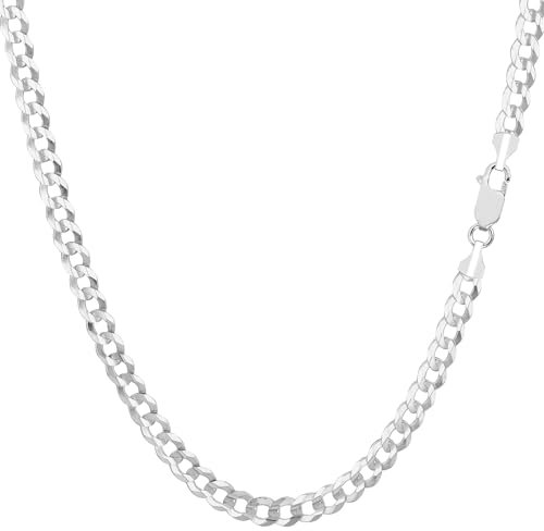 Panzerkette aus massivem Weißgold, 3,6 mm, 17,8 cm