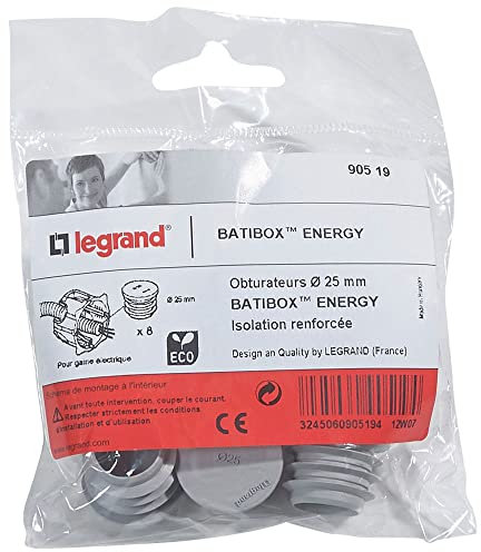Legrand - Lot de 8 obturateurs pour boîte à encastrer Ecobatibox - Ø25mm