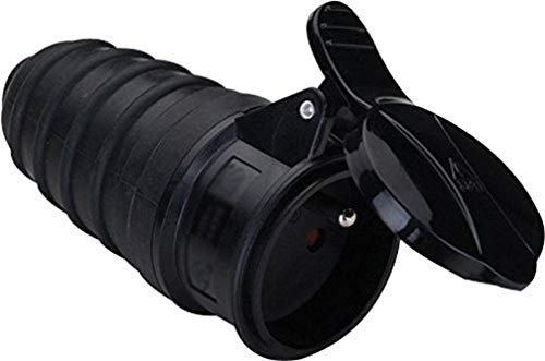 Dio dio043078 enchufe hembra 2 polos con tierra negro con tapa