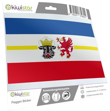 Kiwistar - Aufkleber - Mecklenburg-Vorpommern - Bundesland Deutschland Autoaufkleber Flagge