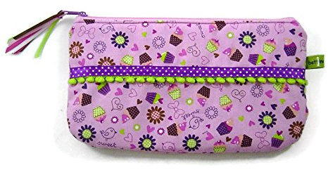 Mäppchen - Federmäppchen Cupcake rosa-lila-grün 21 cm x 12 cm bettina bruder®