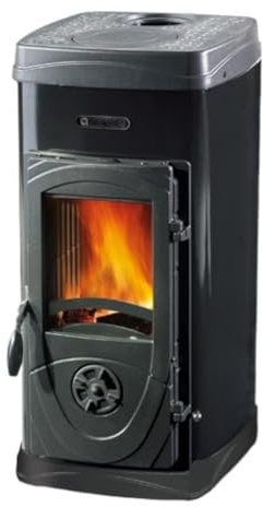 Holzofen Nordica Super Junior Bezug aus Stahl emailliert Heizleistung 5 kW 143 M3 Beheizbare – Farbe Schwarz