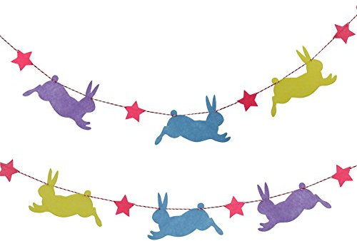 Gardeningwill Wimpelkette mit Osterhasen, bunt, 2 Stück