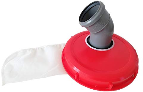 IBC Deckel Filter Nylon AUSWASCHBAR mit Deckel für Regenwassertank IBC 1000 Liter -Top Qualität- (220mm 45 Grad Bogen)