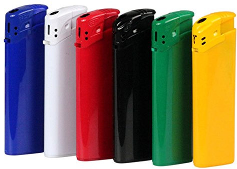 100 x weißes Feuerzeug Grenada Elektronik 1-seitig mit Druck Werbung Logo Text Bedrucken 1-farbig