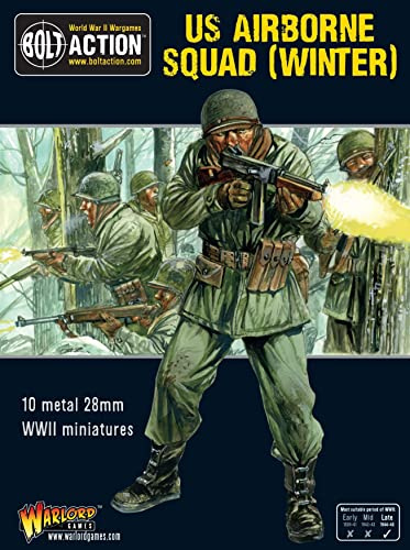 US Airborne Squad (Winter) - 28mm Scale Metal Miniatures for Bolt Action by Warlord Games - Highly Detailed World War 2 Miniatures for Table-top Wargaming