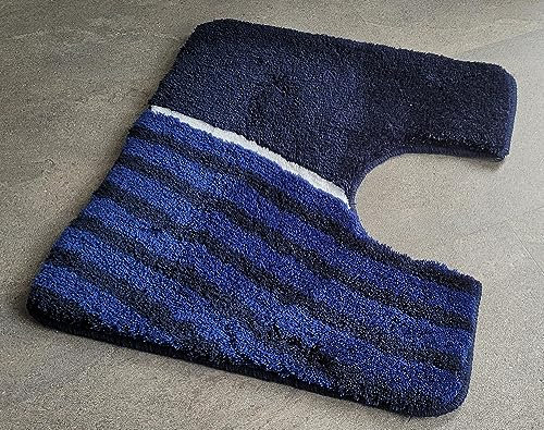 Meusch Laola Navy Blau Badteppich 55x50 cm. Vorleger mit Ausschnitt