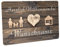 Crealuxe Personalisierbare Fußmatte - Motiv (Holz) Familie, Herz, Haus - Türmatte mit Wunschtext, Name oder Motiv – rutschfest – 60x40 cm – Türvorleger für Innen & Außen – Einzug, Hausflur oder Büro
