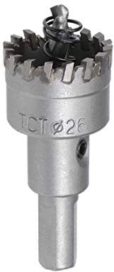sourcing map 26mm Carbide Hole Cutter, Hole Saws for Stainless Steel Sheet Metal, High Density Carbide Tooth