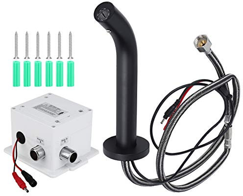 Garosa G1/2 Sensor Water Faucet, Black Single Cold Water Tap Intelligent Automatic Full Copper Wall-Mounted Sink Faucet for Basin Kitchen Bathroom,washbasin Faucet