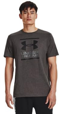 Under Armour Herren Global Foundation T-shirt Short Sleeve Graph, Charcoal Medium Heather (019)/Red, 4XL EU