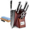Sunnecko 7tlg Damastmesser Messerblock mit Messer - Messer Set mit Block Damaststahl Klinge Ergonomischer Griff, Messerset mit Küchenschere Messerhalter
