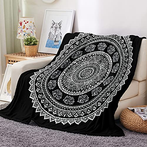 FANSU Mandala Kuscheldecke Flauschig Flanell Decke, 3D Drucken Microfaser Weich Warm Plüsch Fleecedecke Sofadecke Couchdecke Wohndecke Bettdecke Tagesdecke (Grau,180x240cm)