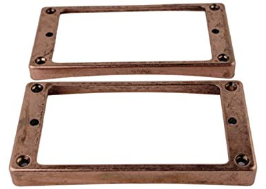 Guyker Curved Bottom Metal Humbucker Pickup Mounting Ring Set - Bridge and Neck Pickups Cover Frame Replacement Compatible with Les Paul LP Style Electric Guitar(2PCS, bronze)